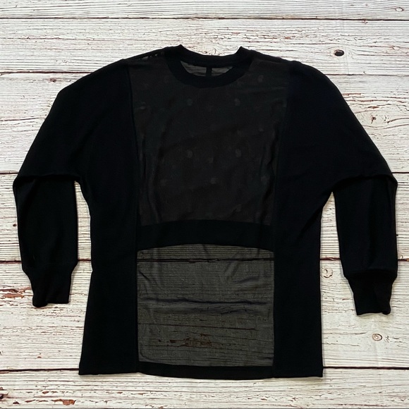 BCBGMAXAZRIA Lace Sheer Iza Long Sleeve Top Sz XS - Picture 14 of 15